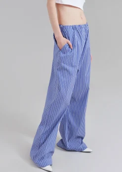 The Frankie Shop Mirca Elastic Pants Blue Multi Stripe Best