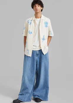 The Frankie Shop Nanushka Bodil Camp Shirt Creme Hot