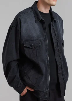 The Frankie Shop Nash Denim Jacket Black Hot