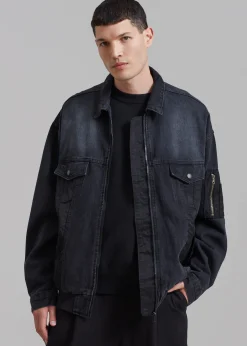 The Frankie Shop Nash Denim Jacket Black Hot