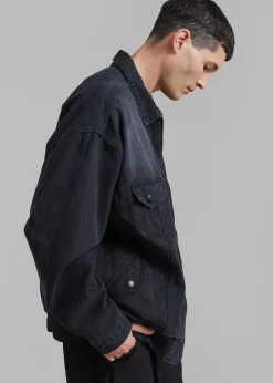 The Frankie Shop Nash Denim Jacket Black Hot