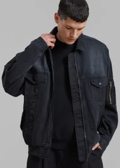 The Frankie Shop Nash Denim Jacket Black Hot
