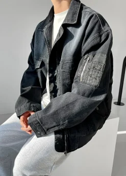 The Frankie Shop Nash Denim Jacket Black Hot