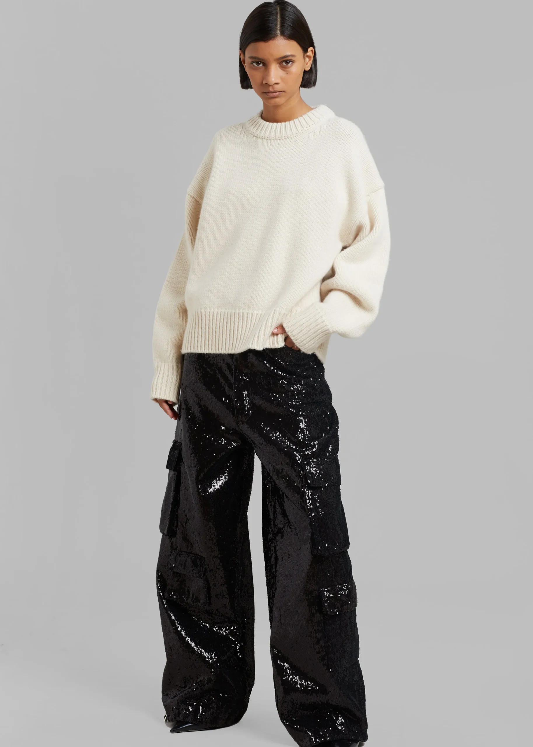 The Frankie Shop Natte Sweater Cream Clearance