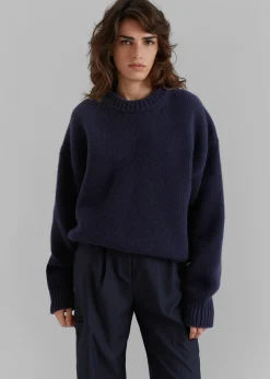 The Frankie Shop Natte Sweater Navy Outlet