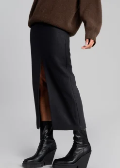 The Frankie Shop Neasi Wool-Blend Pencil Skirt Black Best