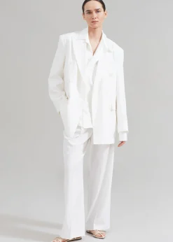 The Frankie Shop Nessi Double Breasted Blazer White Outlet