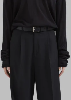 The Frankie Shop Nessi Pintuck Trousers Black New