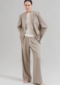 The Frankie Shop Nessi Pintuck Trousers Taupe Sale