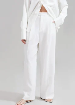 The Frankie Shop Nessi Pintuck Trousers White Hot