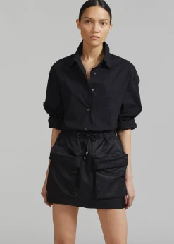 The Frankie Shop Neta Pocket Mini Skirt Black Discount