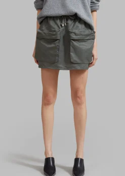 The Frankie Shop Neta Pocket Mini Skirt Olive