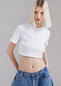 The Frankie Shop Nico Cropped Tee White Best
