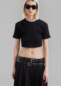 The Frankie Shop Nico Cropped Tee Black New