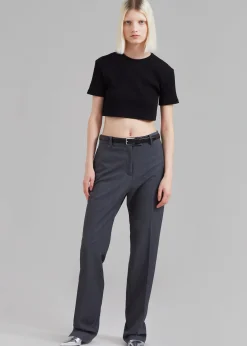 The Frankie Shop Nico Cropped Tee Black New