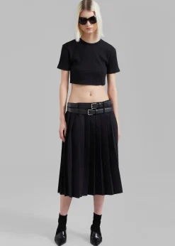 The Frankie Shop Nico Cropped Tee Black New