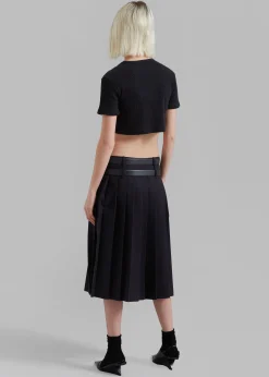 The Frankie Shop Nico Cropped Tee Black New