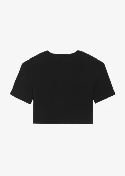 The Frankie Shop Nico Cropped Tee Black New