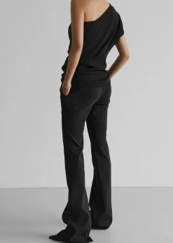 The Frankie Shop Nivi One Shoulder Knit Top Black Hot
