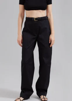 The Frankie Shop Norin Croc-Effect Belt Black Clearance