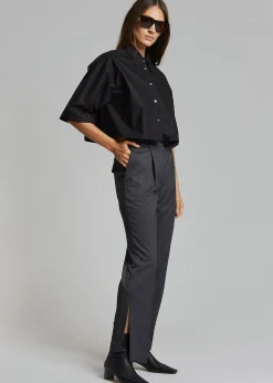 The Frankie Shop Odem Cropped Shirt Black Online
