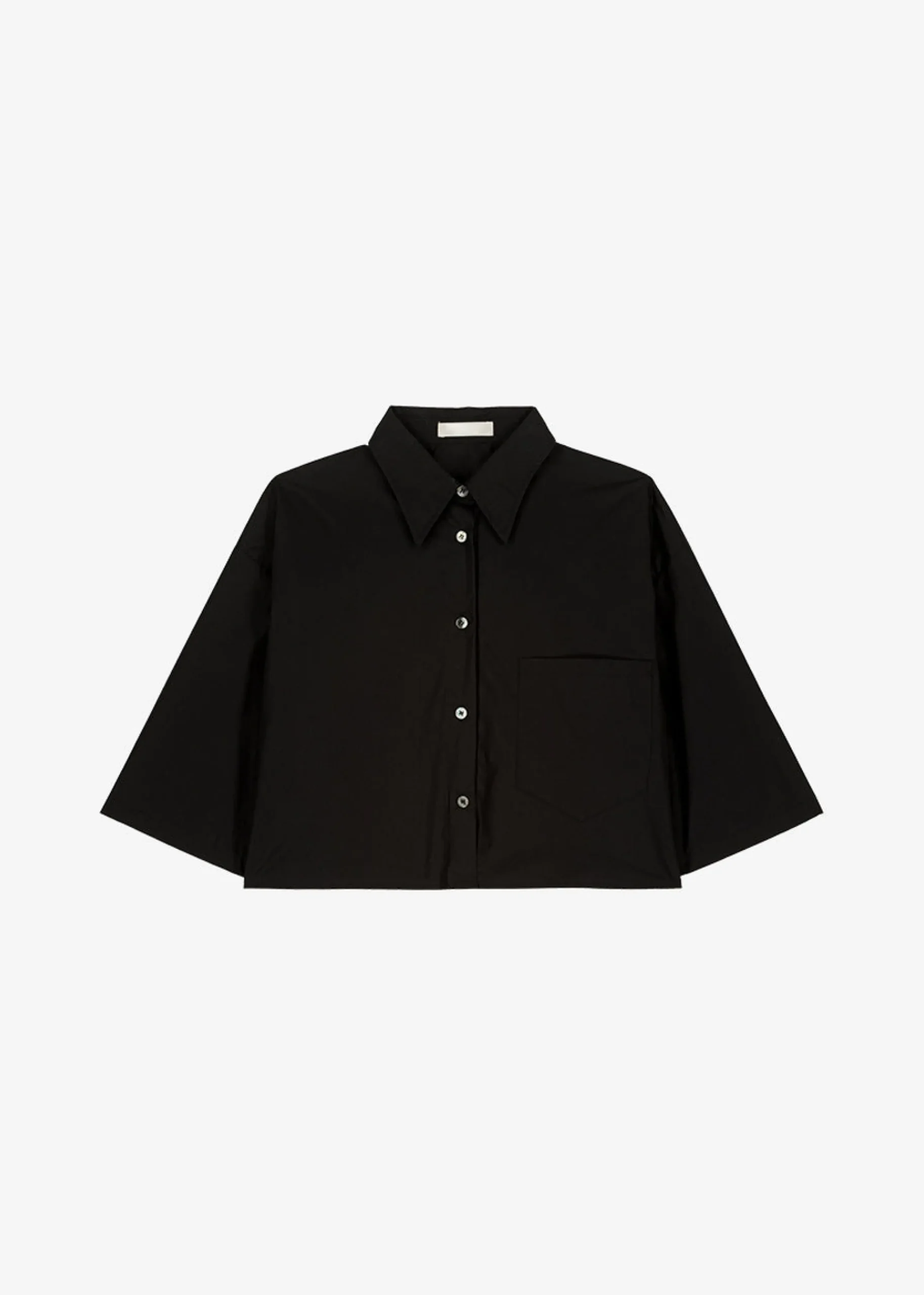The Frankie Shop Odem Cropped Shirt Black Online