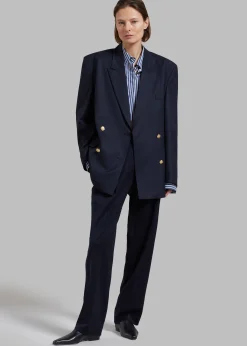 The Frankie Shop Oline Double Breasted Blazer Dark Navy New