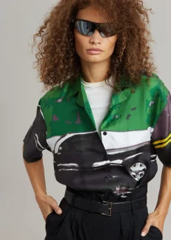 The Frankie Shop Operasport Tony Unisex Shirt Green Print