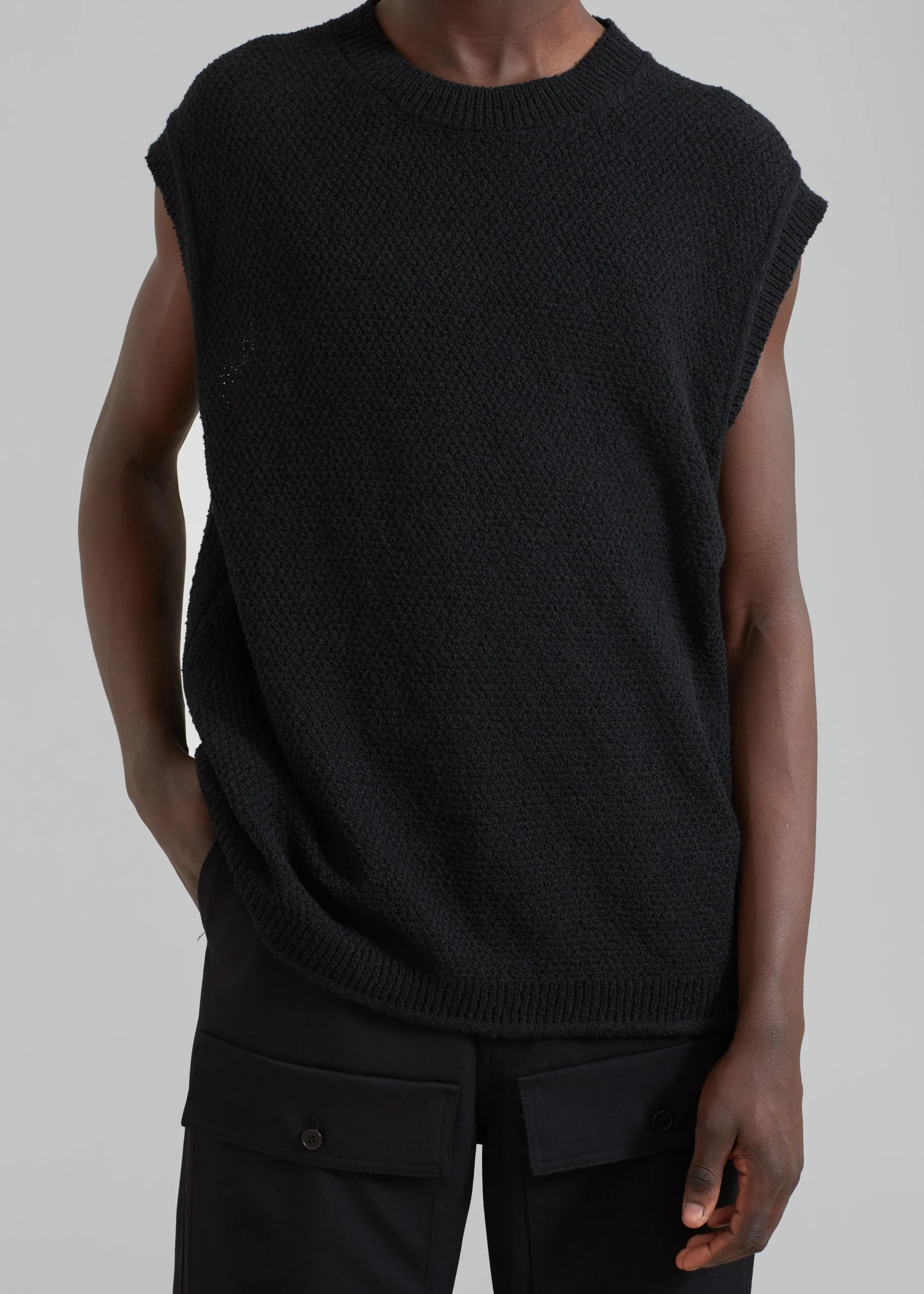 The Frankie Shop Oslo Knit Vest Black Hot