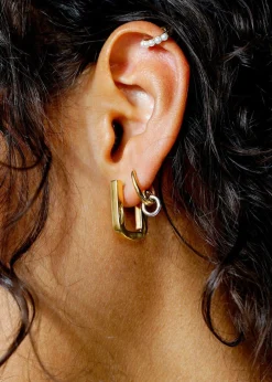 The Frankie Shop Otiumberg Chunky Square Hoops Gold Hot