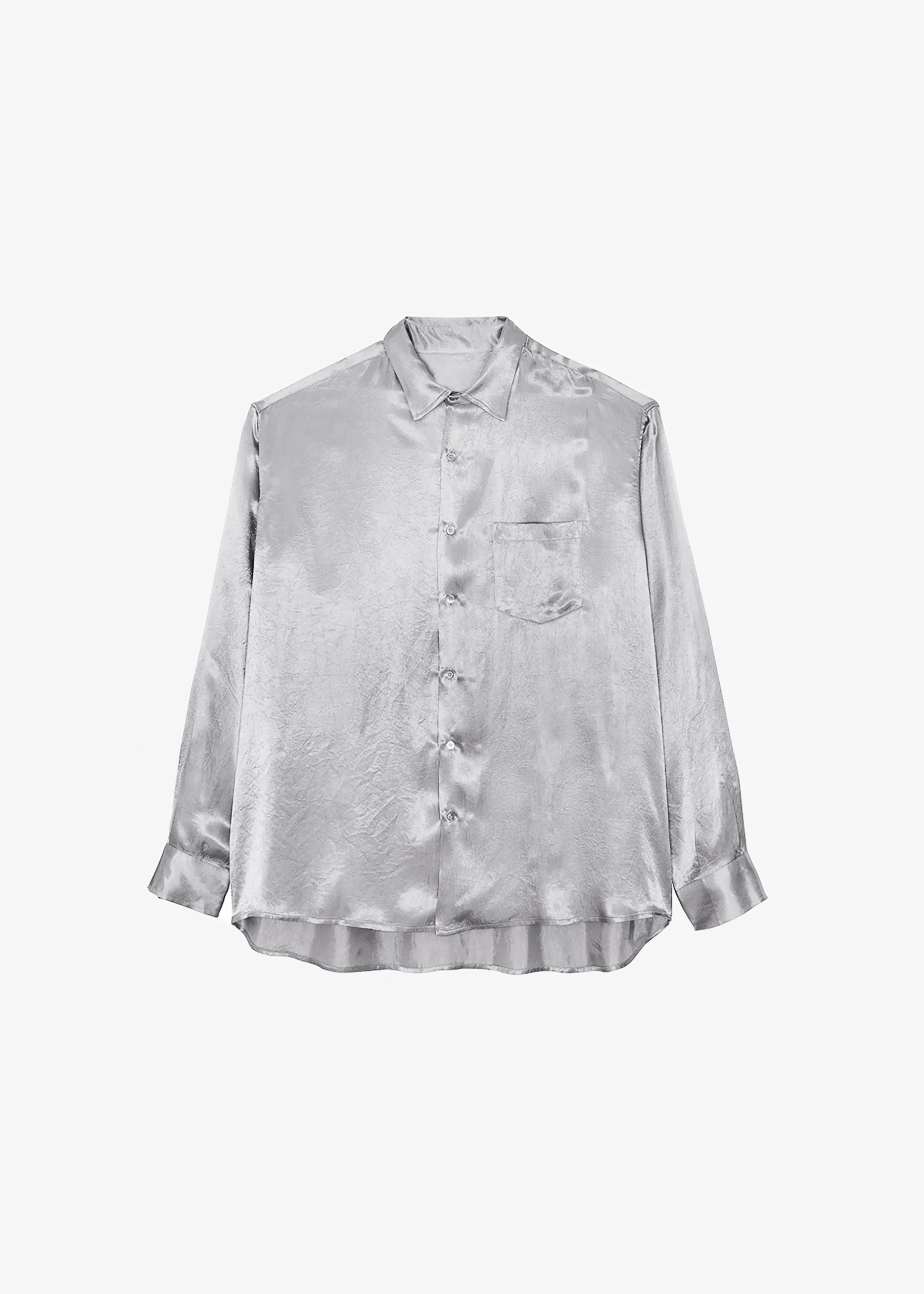 The Frankie Shop Paes Silky Shirt Grey Best