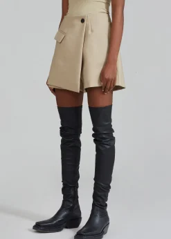 The Frankie Shop Paige Wrap Skort Beige Hot