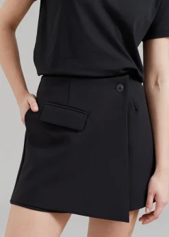 The Frankie Shop Paige Wrap Skort Black