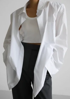 The Frankie Shop Panama Oversized Shirt White Hot