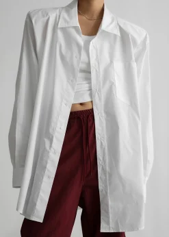 The Frankie Shop Panama Oversized Shirt White Hot