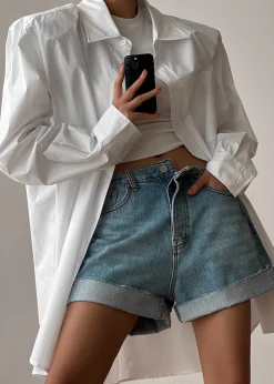The Frankie Shop Panama Oversized Shirt White Hot