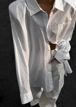The Frankie Shop Panama Oversized Shirt White Hot