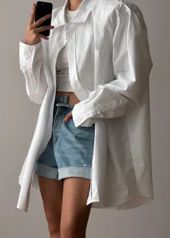 The Frankie Shop Panama Oversized Shirt White Hot