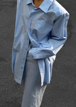 The Frankie Shop Panama Oversized Shirt Light Blue Online