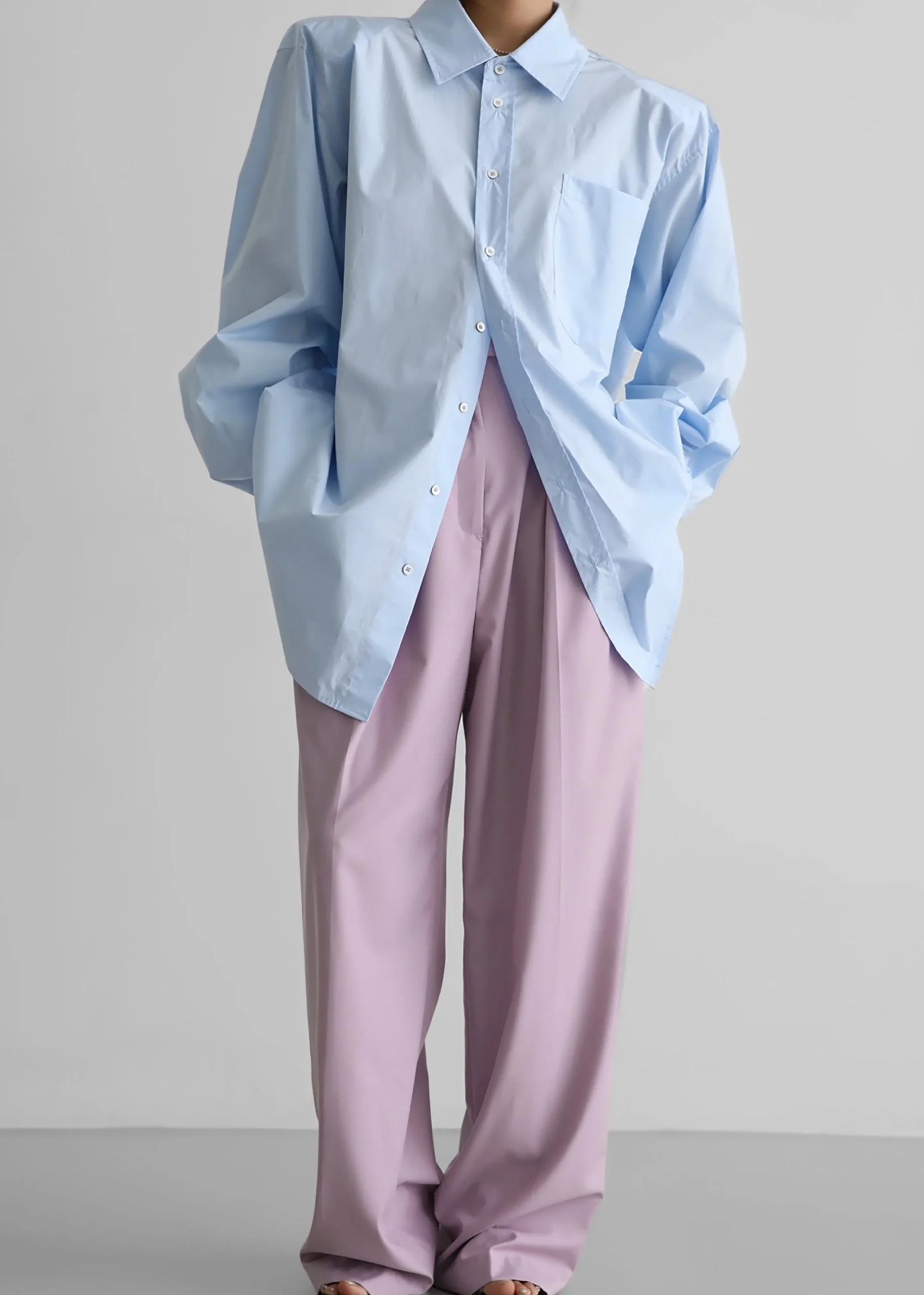 The Frankie Shop Panama Oversized Shirt Light Blue Online