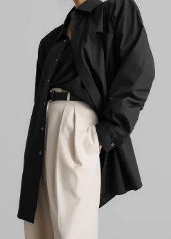The Frankie Shop Panama Oversized Shirt Black Sale