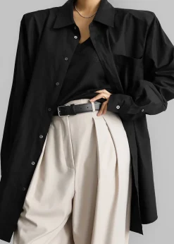 The Frankie Shop Panama Oversized Shirt Black Sale