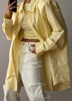 The Frankie Shop Panama Oversized Shirt Lemon Hot