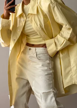 The Frankie Shop Panama Oversized Shirt Lemon Hot