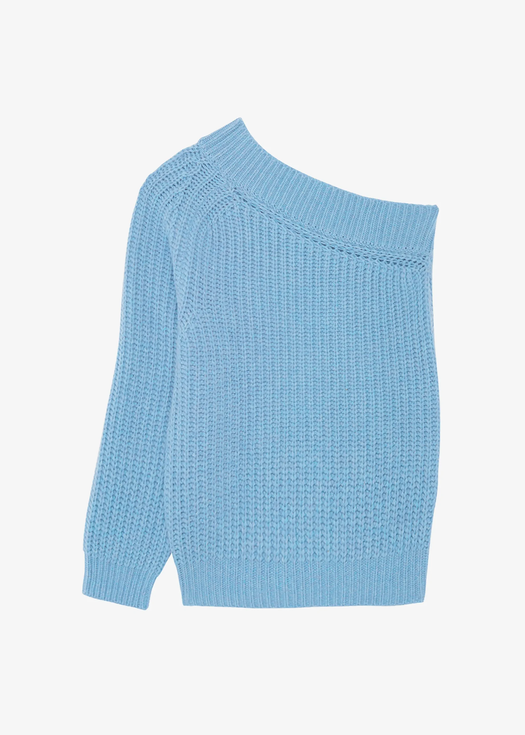 The Frankie Shop Pansy One Shoulder Knit Top Blue Best