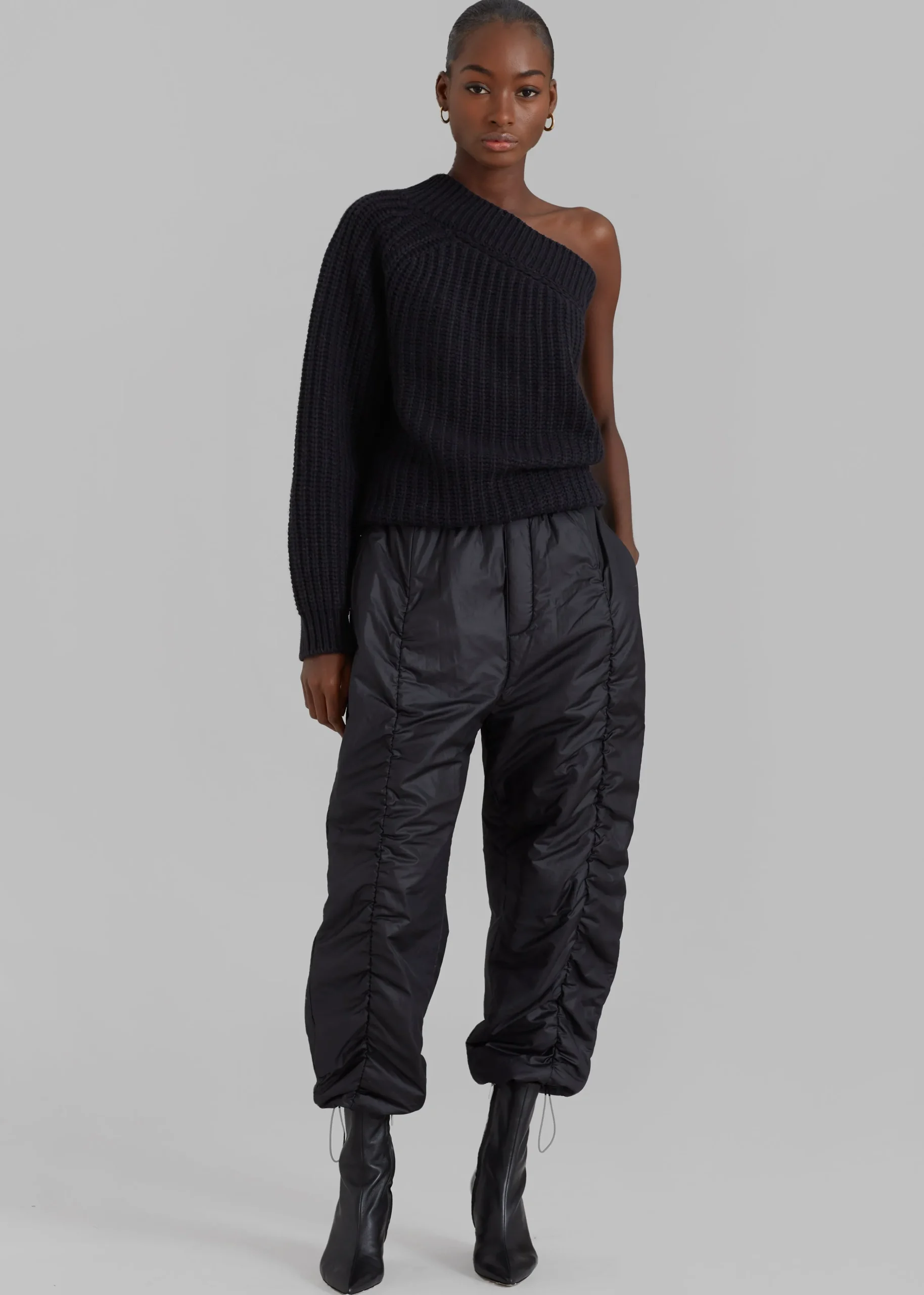 The Frankie Shop Pansy One Shoulder Knit Top Black Online