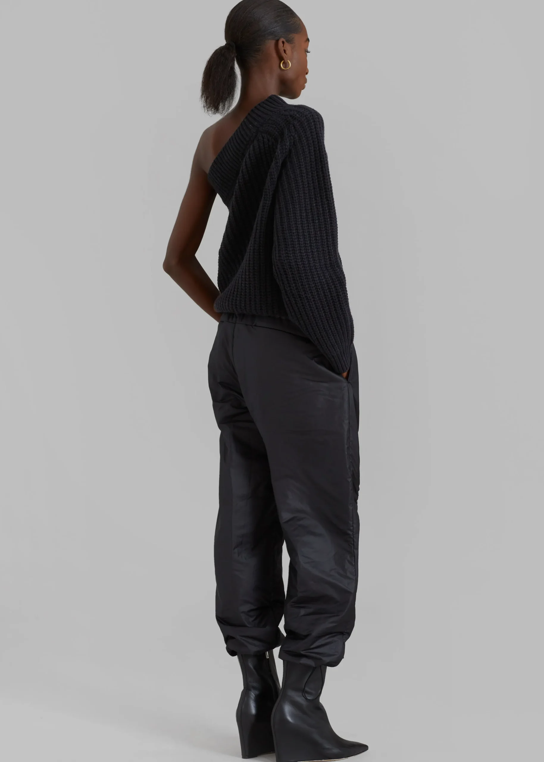The Frankie Shop Pansy One Shoulder Knit Top Black Online