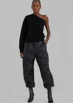 The Frankie Shop Pansy One Shoulder Knit Top Black Online