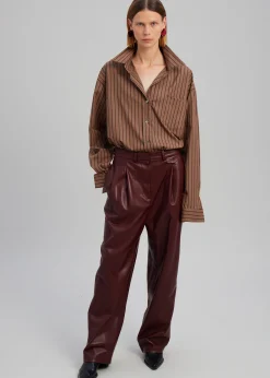 The Frankie Shop Pernille Faux Leather Pants Burgundy Discount