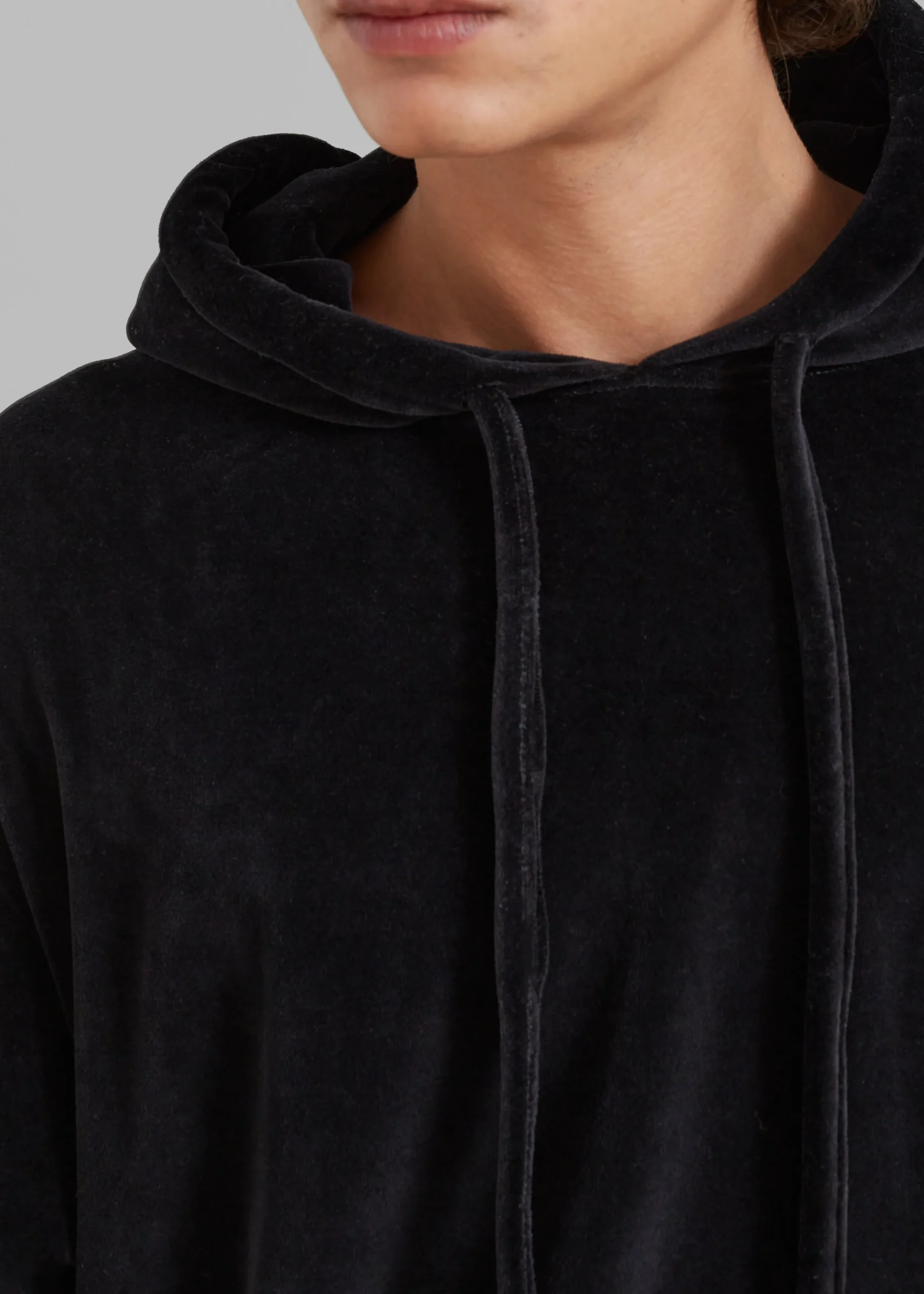 The Frankie Shop Pierre Velvet Hoodie Black Best